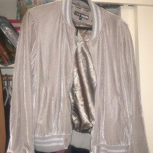100% polyester, bomber jacket, Steve Madden